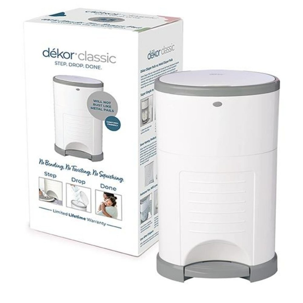 Hands-Free Diaper Pail White | Odor Control System